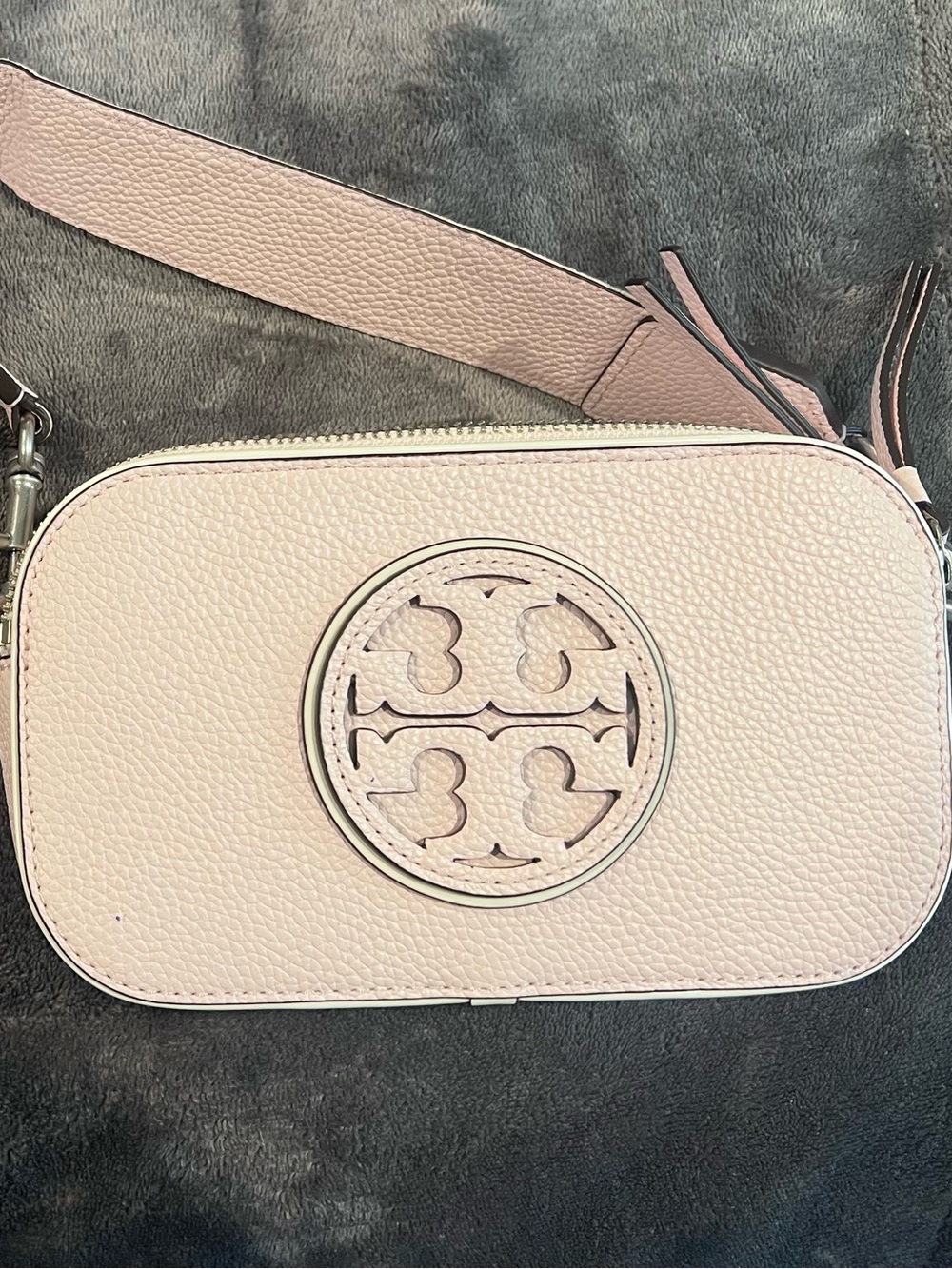 Tory Burch Blush Pink Leather Crossbody Camera Bag